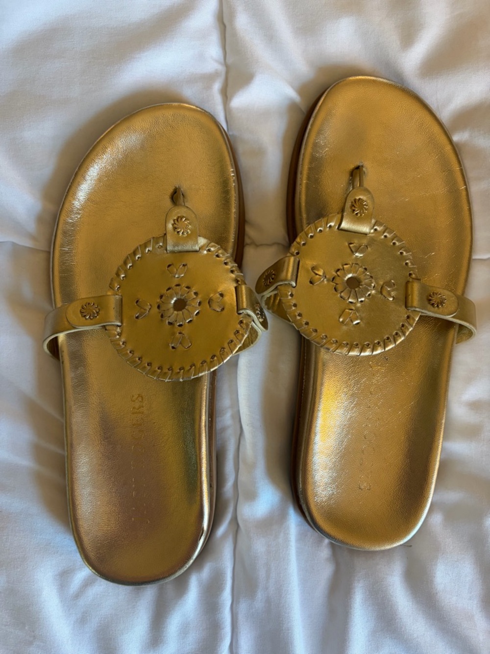 Jack Rogers Metallic Gold Thong Sandal - Picture 10 of 10